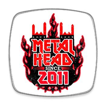 METALHEAD since 2011 - Square fridge magnet - white - Front