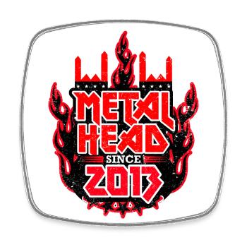 METALHEAD since 2013 - Square fridge magnet - white - Front