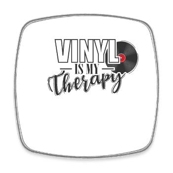 Le vinyle est ma thérapie Vinyle Enregistrer de la musique - Magnet carré - blanc - Devant