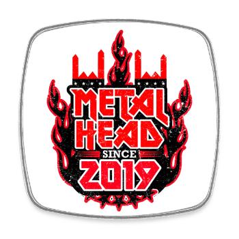 METALHEAD depuis 2019 - Magnet carré - blanc - Devant