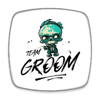 Team Groom Wedding Skeleton - Square fridge magnet - white - Front