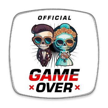 Wedding Couple Game Over Bridal Couple Jga - Square fridge magnet - white - Front