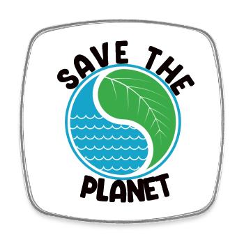 Save The Planet - Viereckiger Kühlschrankmagnet - Weiß - Vorne