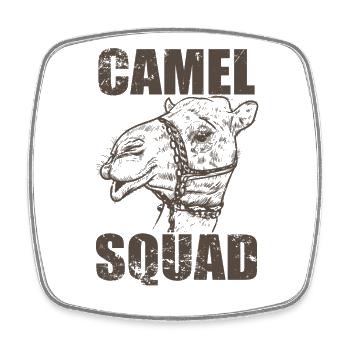 Camel Squad Dromedar Wüste Höcker - Viereckiger Kühlschrankmagnet - Weiß - Vorne