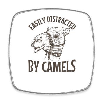 Easily Distracted by Camels Dromedar - Square fridge magnet - white - Front