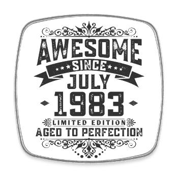 Juillet 1983 Vintage Vintage Retro Birthday - Magnet carré - blanc - Devant