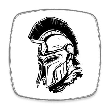 Spartan Warrior Sparta Head - Magnet carré - blanc - Devant