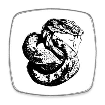 Snake Tattoo Cobra - Square fridge magnet - white - Front