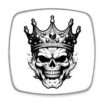 Symbole du Roi Crâne - Magnet carré - blanc - Devant