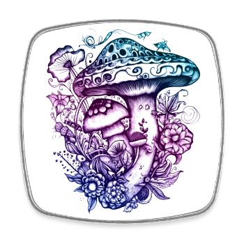 Pilze, Magic mushrooms, Herbst, Wald, Natur - Viereckiger Kühlschrankmagnet - Weiß - Vorne