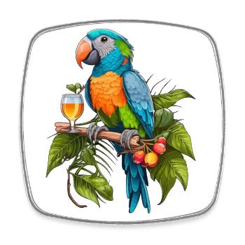 Parrot Party - Square fridge magnet - white - Front