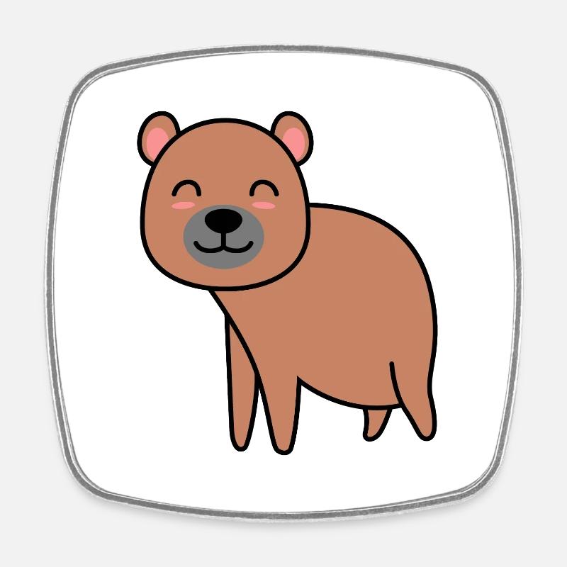 Bär Comic - Viereckiger Kühlschrankmagnet - Weiß