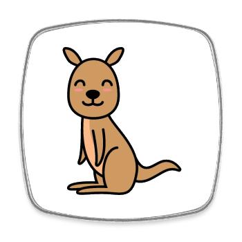 Kangaroo Comic - Square fridge magnet - white - Front