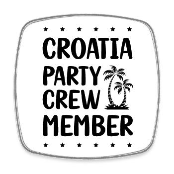Croatie Party Crew - Magnet carré - blanc - Devant