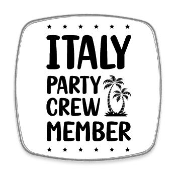 Italy Party Crew - Square fridge magnet - white - Front