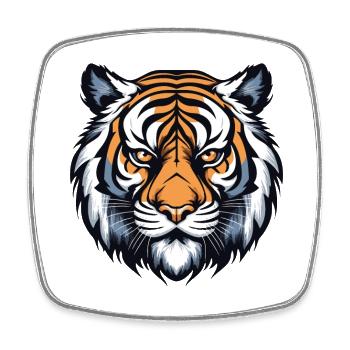 Portrait de tigre - Magnet carré - blanc - Devant