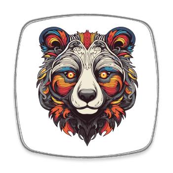 Panda Portrait - Magnet carré - blanc - Devant