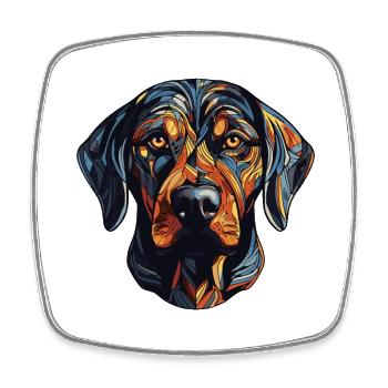 Labrador Hund Portrait - Viereckiger Kühlschrankmagnet - Weiß - Vorne