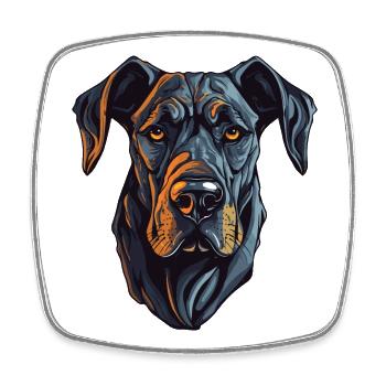 Great Dane Dog Portrait - Square fridge magnet - white - Front