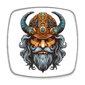 Viking Warrior Valhalla Odin - Square fridge magnet - white - Front