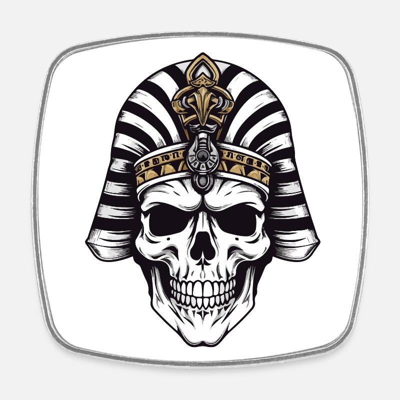 Crâne de pharaon - Magnet carré - blanc