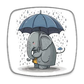 Jours de pluie - Magnet carré - blanc - Devant