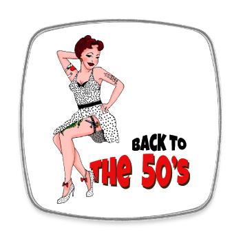 Back to the 50s pinup - Square fridge magnet - white - Front