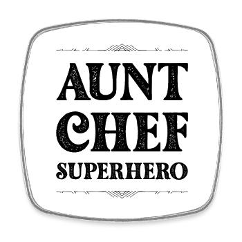 Aunt Superhero - Square fridge magnet - white - Front