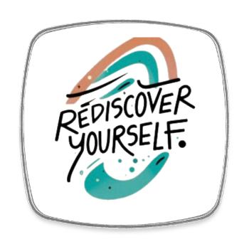 Rediscover Yourself Motivational Art - Viereckiger Kühlschrankmagnet - Weiß - Vorne