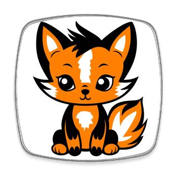 Fuchs Tier Baby - Viereckiger Kühlschrankmagnet - Weiß - Vorne