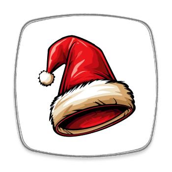 Christmas Beanie, Christmas Hat - Square fridge magnet - white - Front
