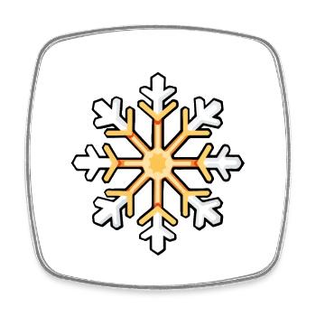Schneeflocke Winter Symbol - Viereckiger Kühlschrankmagnet - Weiß - Vorne