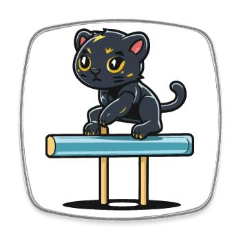 Panthers Balance - Square fridge magnet - white - Front