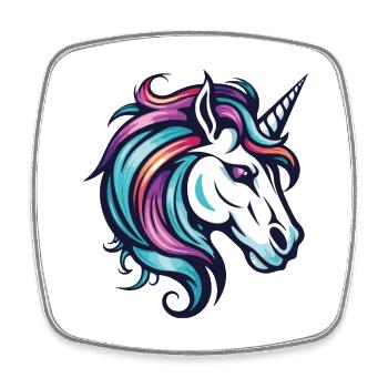 Unicorn Head - Square fridge magnet - white - Front