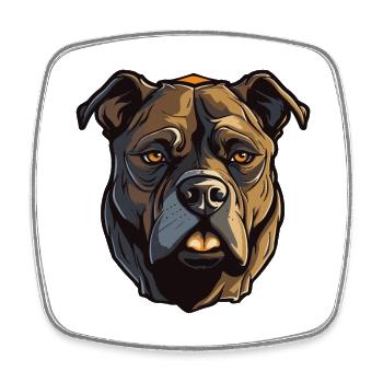 Staffordshire Bull Terrier Dog Head - Square fridge magnet - white - Front