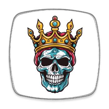 Couronne de Roi Crâne - Magnet carré - blanc - Devant
