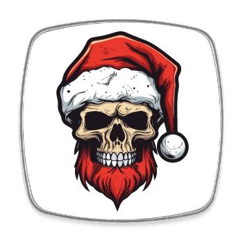 Santa Claus Skull - Square fridge magnet - white - Front
