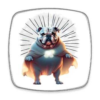 Bulldogge Halloween Hund Hunde BELLOWEEN - Viereckiger Kühlschrankmagnet - Weiß - Vorne