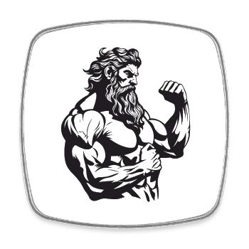 Bodybuilder Muscles Workout Gym - Magnet carré - blanc - Devant