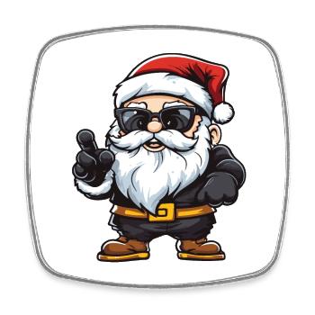 Père Noël Illustration de bande dessinée - Magnet carré - blanc - Devant