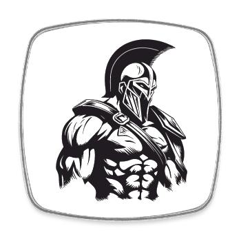 Spartan Gym Gladiateur Muscles Musculation - Magnet carré - blanc - Devant