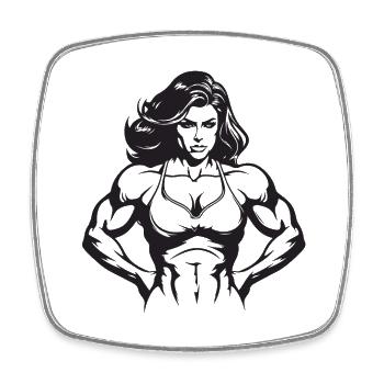 Femme Muscles Gym Musculation Fitness - Magnet carré - blanc - Devant