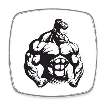 Bodybuilder Muscles Workout Gym - Square fridge magnet - white - Front
