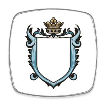 Wappen Royal Ornamente Symbol - Viereckiger Kühlschrankmagnet - Weiß - Vorne
