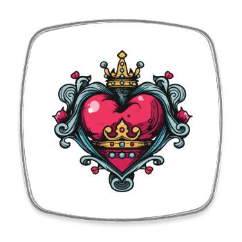 Herz Symbol Krone Liebe - Viereckiger Kühlschrankmagnet - Weiß - Vorne