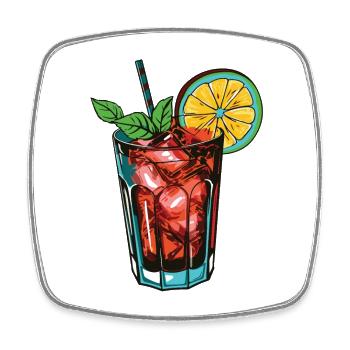 Limonade Drink Symbol - Viereckiger Kühlschrankmagnet - Weiß - Vorne