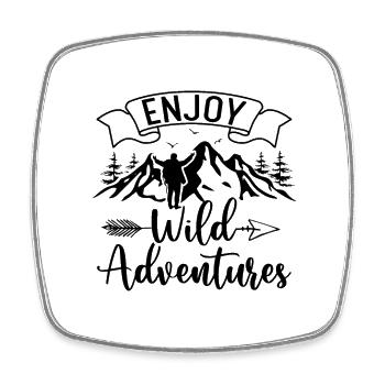 Profitez d’aventures sauvages - Randonnée en plein air - Magnet carré - blanc - Devant