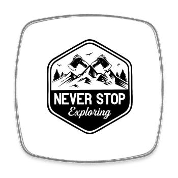 N’arrêtez jamais d’explorer - Randonnée en plein air - Magnet carré - blanc - Devant