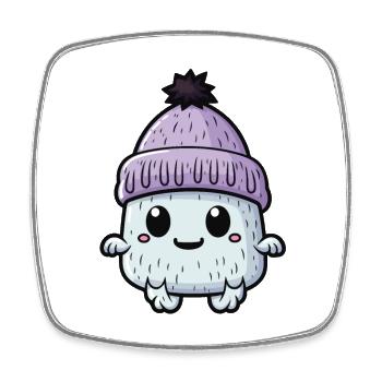 Eskimo Cold Winter Creature - Square fridge magnet - white - Front