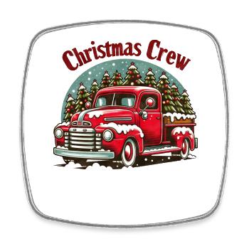 Christmas Crew - Funny Holidays Funny Christmas - Viereckiger Kühlschrankmagnet - Weiß - Vorne
